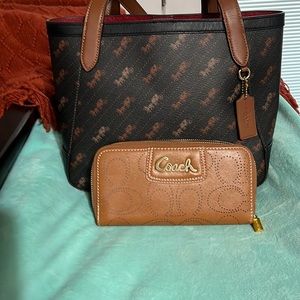 Coach handbag and wallet set